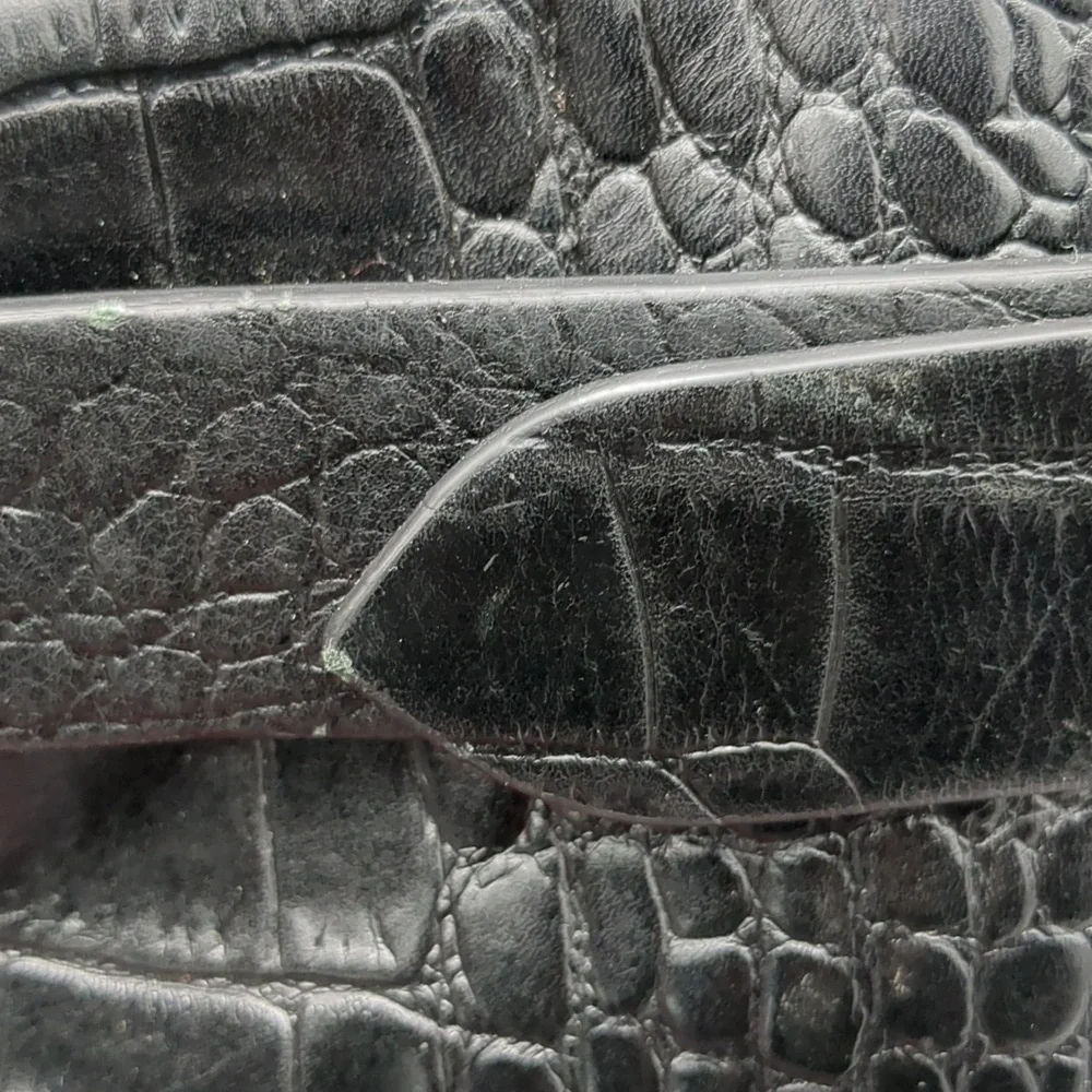 Antonio Melani Black Crocodile-Embossed tote